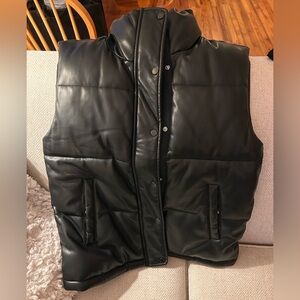 Abercrombie & Fitch Black Vegan Leather Vest